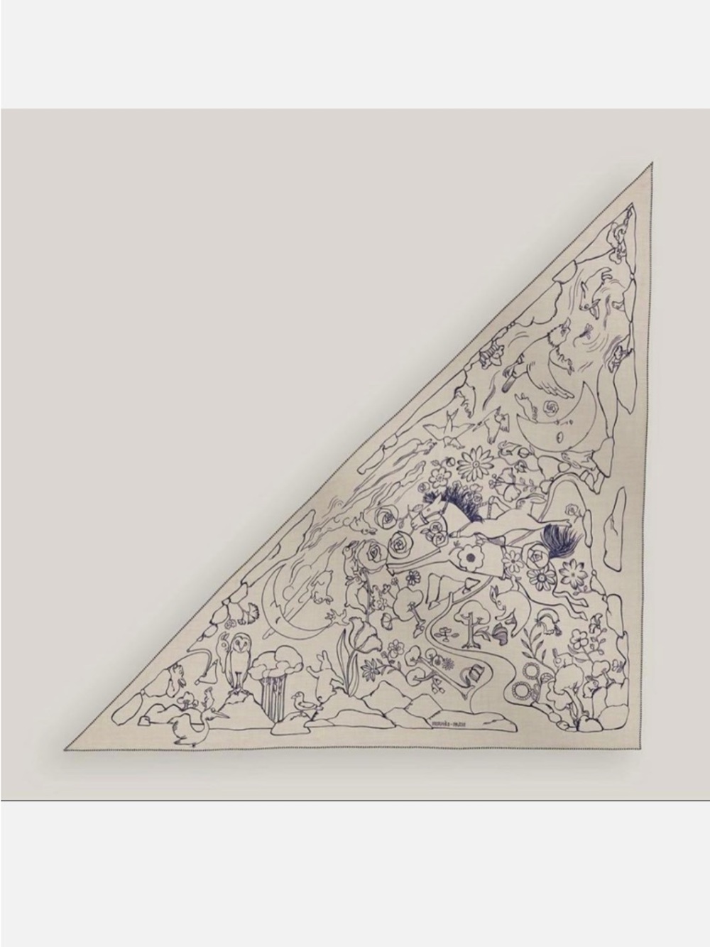 Authentic Hermes Mille et Un Lapins Giant Triangle